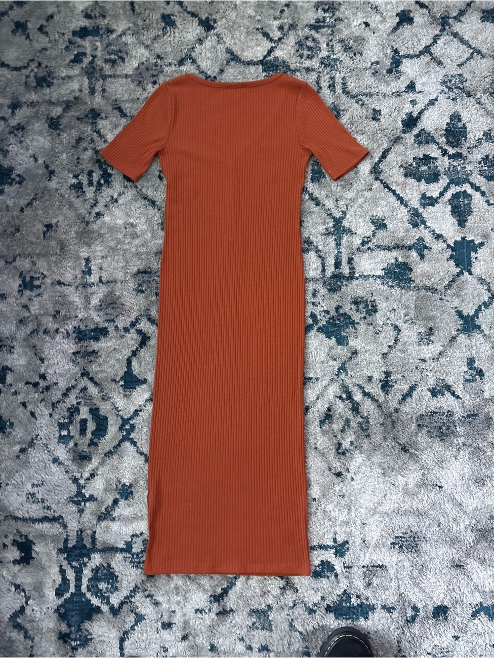 Forever 21 Rust Ribbed Button-Front Maxi Dress - Picture 3 of 3